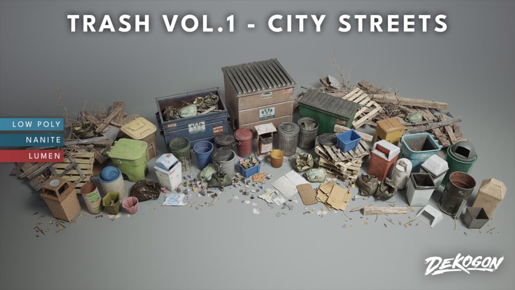 Screenshot #1 - Trash VOL.1 – City Streets (Nanite and Low Poly Versions) 5.4