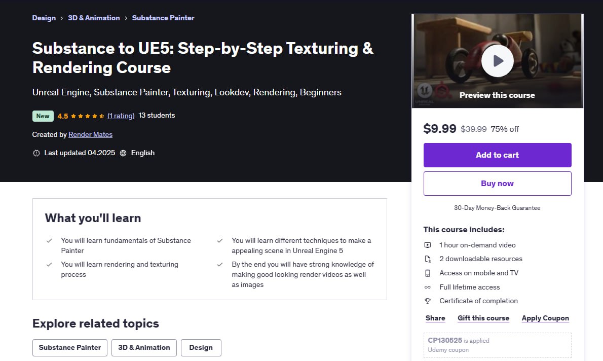 Substance to UE5: пошаговый курс по текстурированию и рендерингу