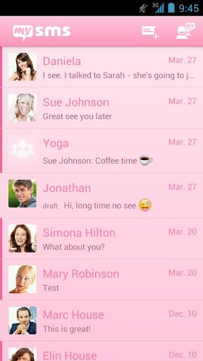 MYSMS - PINK THEME 1.10 screenshot_01