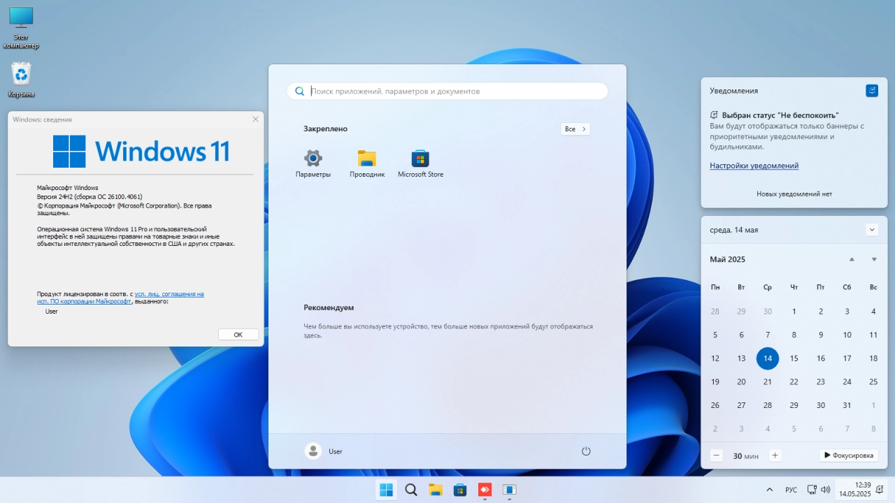 Screenshot #1 - Windows 11 Pro 24Н2 Build 26100.4061 by ivandubskoj