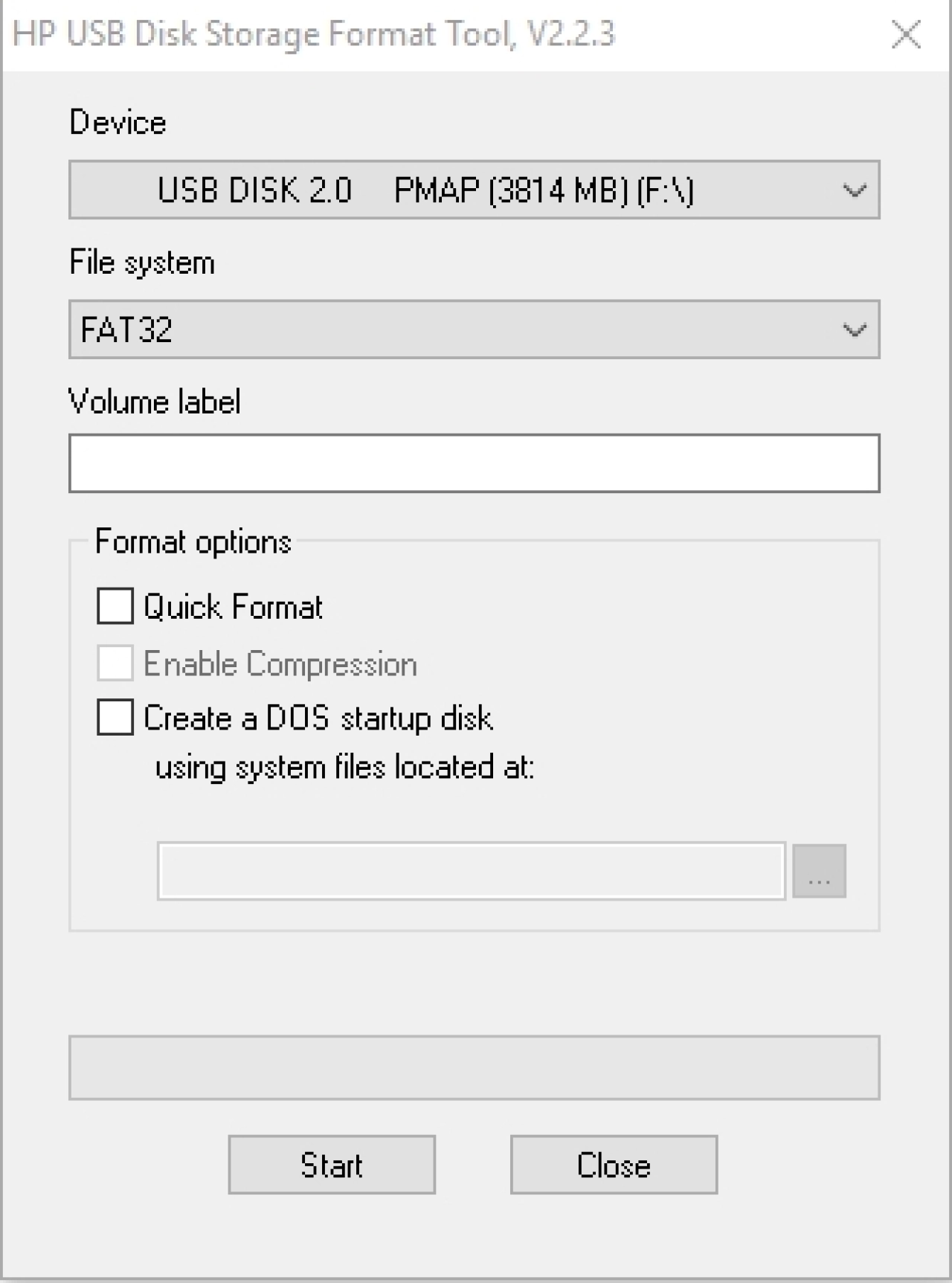 Screenshot #1 - HP USB Disk Storage Format Tool
