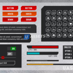 Screenshot #2 - Flat black universal GUI, 4k UI Kit - over 400 PNG files!