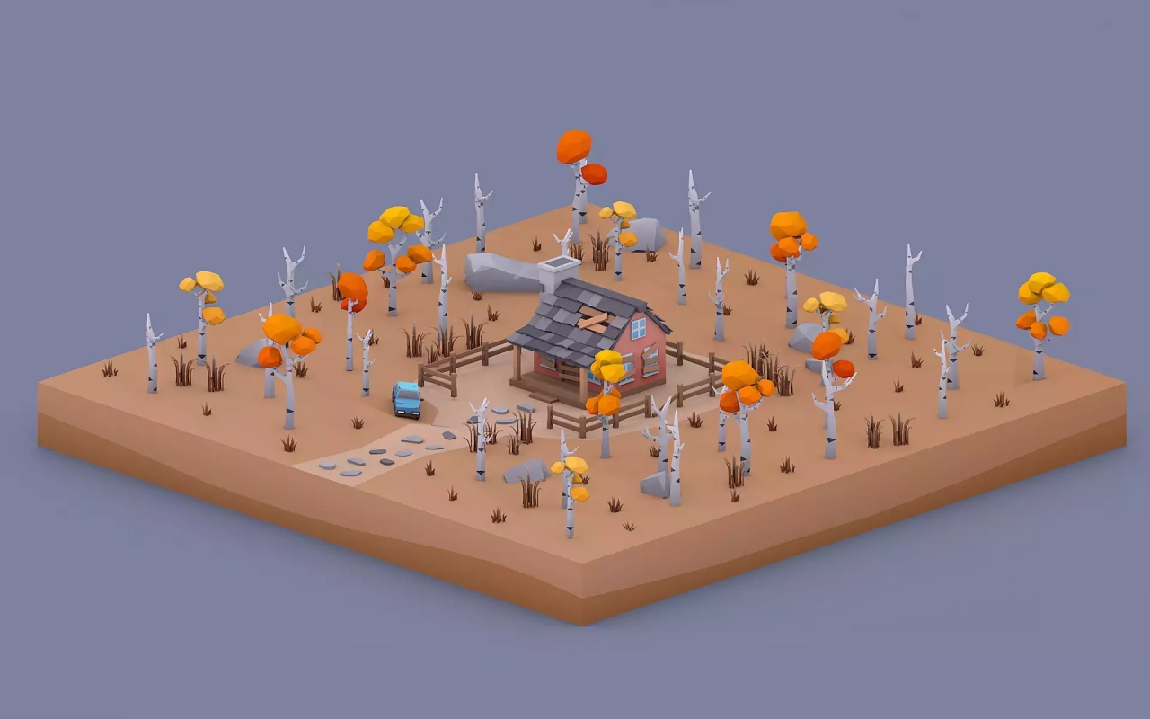 Screenshot #2 - Low Poly Autumn Locations Pack