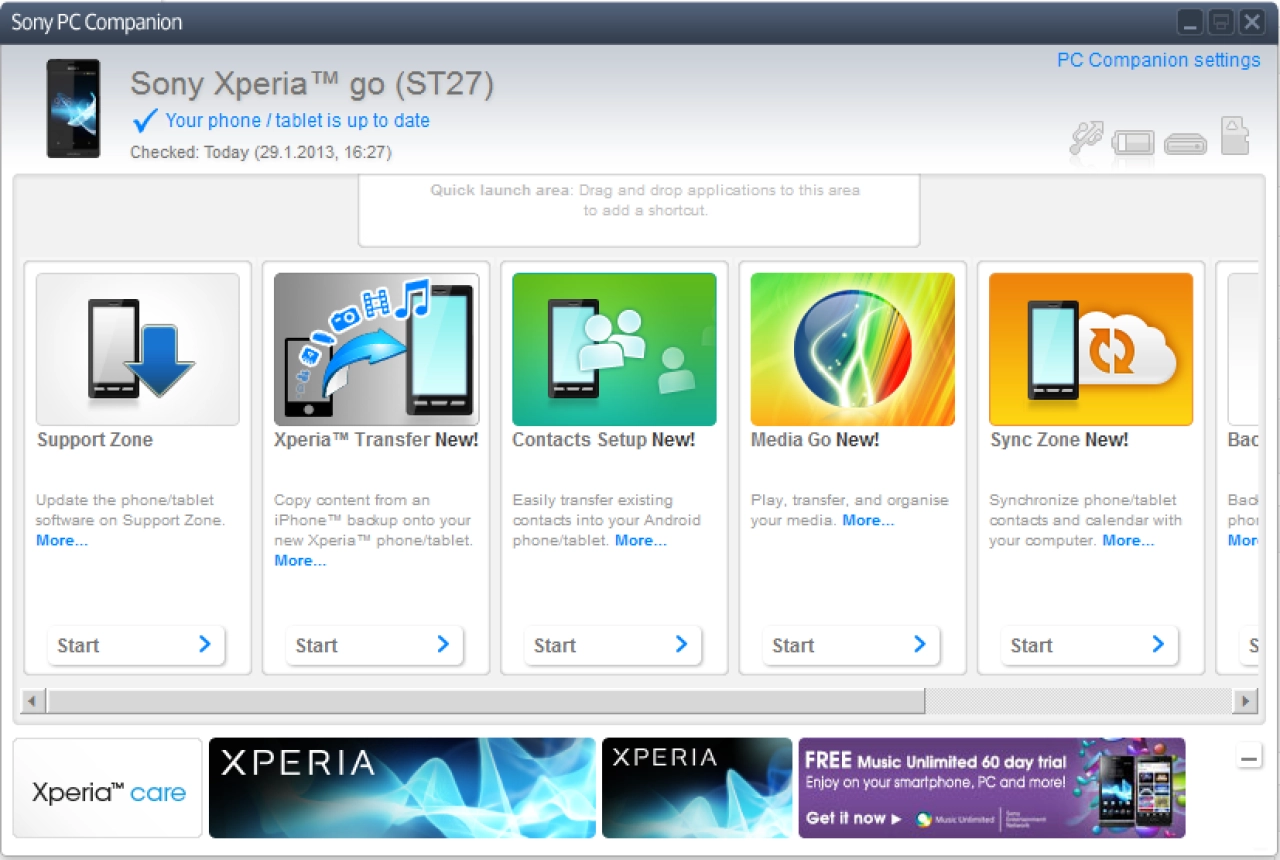 Screenshot #1 - Sony PC Companion