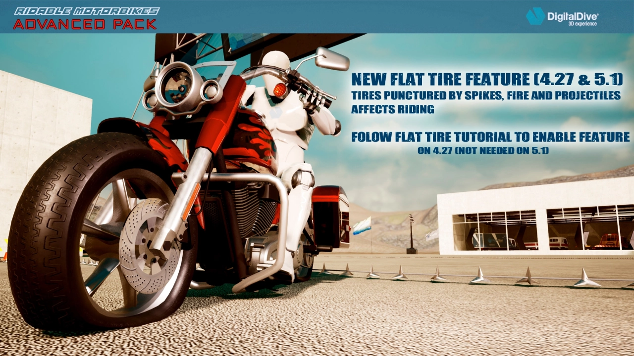 Screenshot #4 - Ridable MotorBikes: Multiplayer Advanced Pack - 3 Bikes - damage & animations