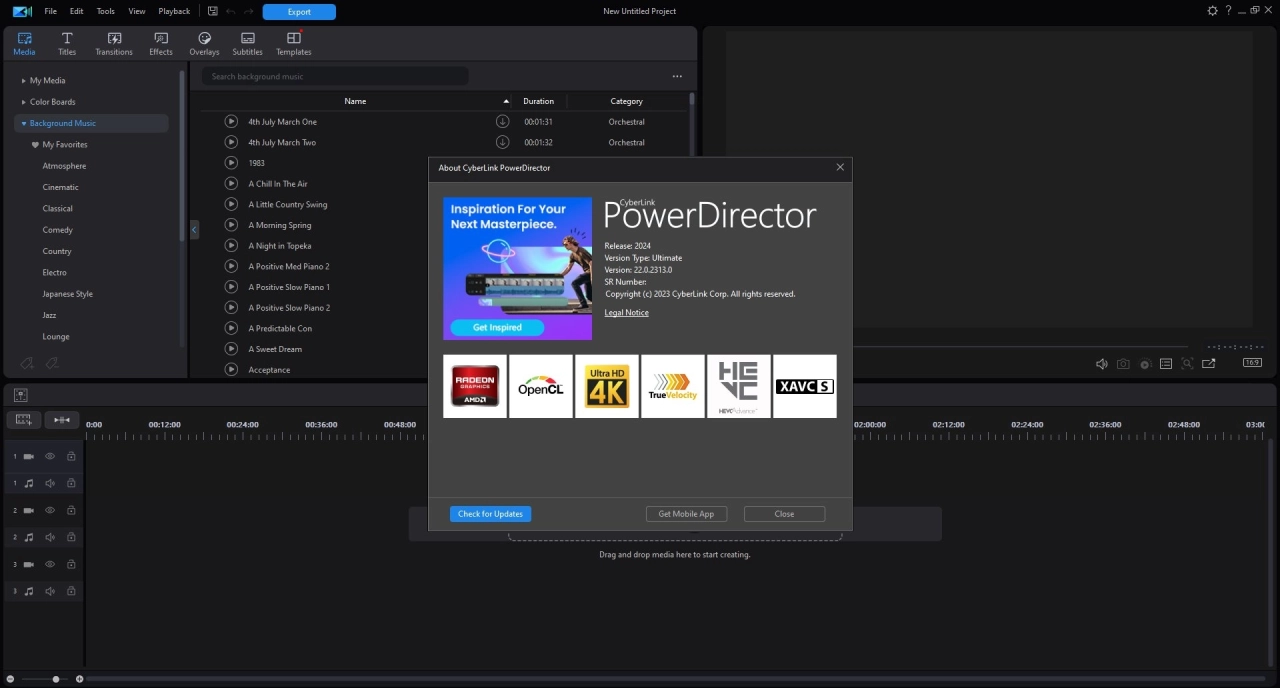 Screenshot #5 - Видеоредактор CyberLink PowerDirector Ultimate 22.0.2313.0 (x64) Portable by 7997