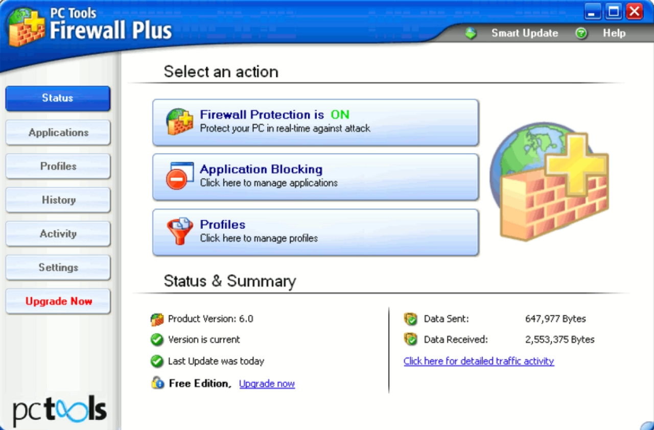 Screenshot #1 - PC Tools Firewall Plus