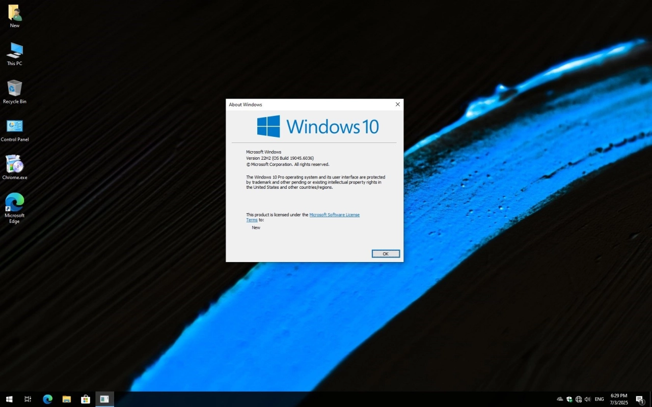 Screenshot #1 - Windows 10 Pro x64 22H2 Build 19045.6036 FULL