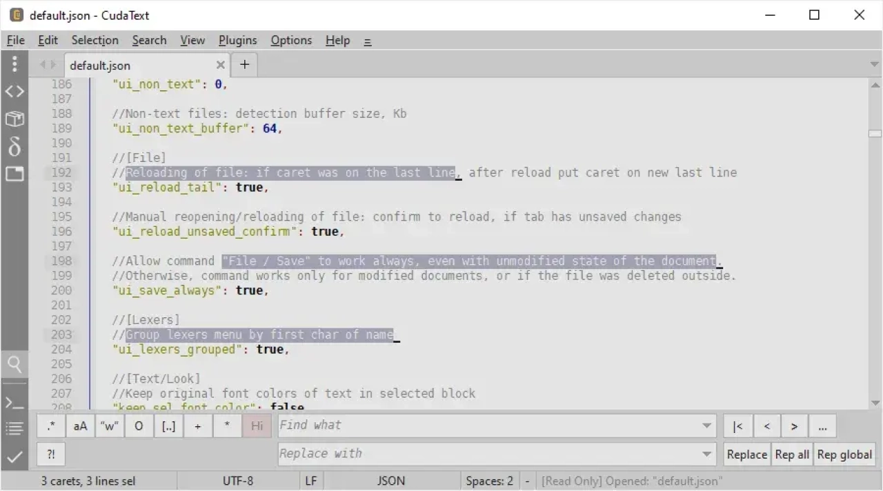 Screenshot #4 - CudaText 1.215.0.1 + Портативная версия