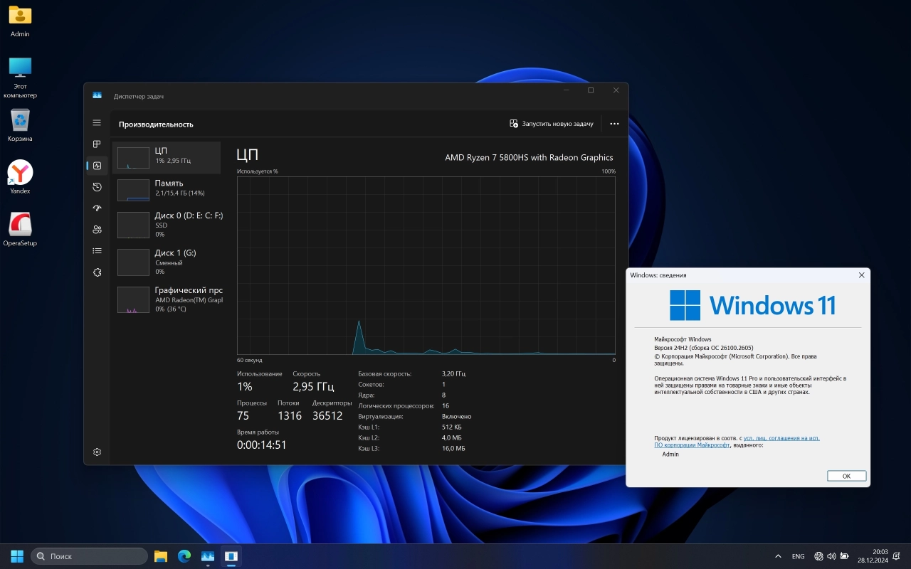 Screenshot #3 - Windows 11 Pro 24H2 Build 26100.2605 Optima