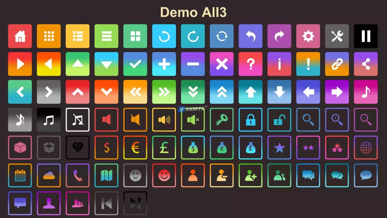 Screenshot #3 - 6000+ Flat Buttons Icons Pack