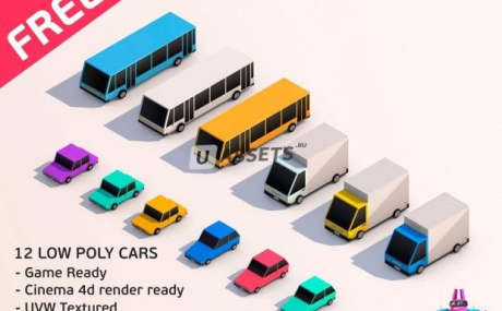 Cartoon Low Poly City Cars Pack