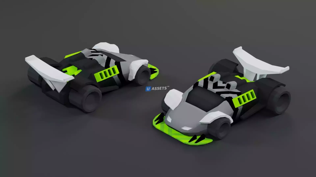 Screenshot #4 - Low Poly Tiny Cartoon Racing Cars Asset Pack