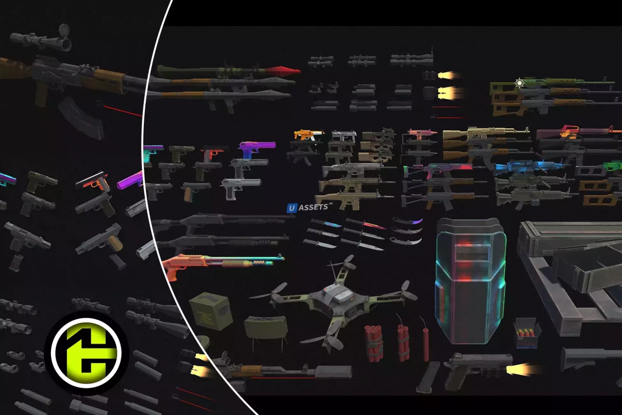 Screenshot #1 - Modern Low poly Guns And Weapons