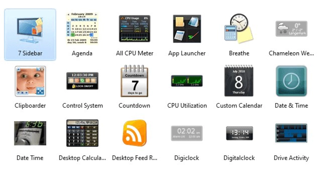 Screenshot #1 - 8GadgetPack 37.0 на русском