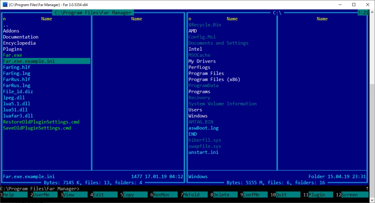 Screenshot #1 - FAR Manager v3.0.6161 x64 bit русская версия