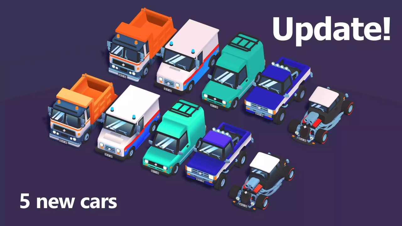Screenshot #1 - 35 Low Poly Toon Cars Pack