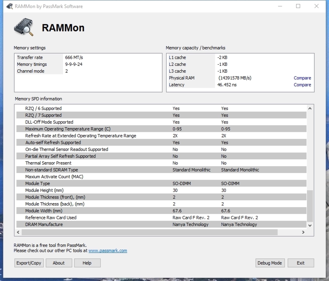 Screenshot #3 - PassMark RAMMon 3.1 Build 1000