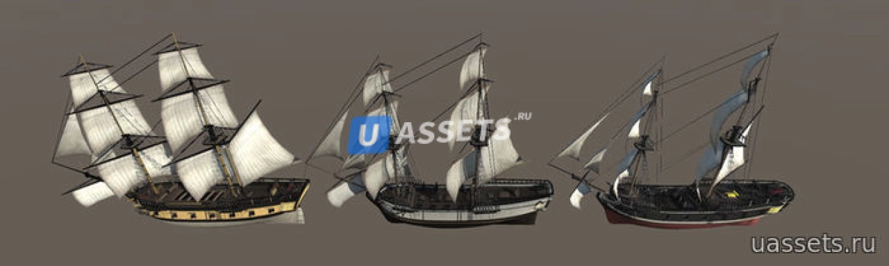 Screenshot #3 - Low/Mid Poly Brig Ship Pack