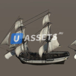 Screenshot #3 - Low/Mid Poly Brig Ship Pack