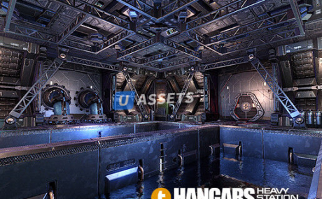 Sci-Fi Heavy Station Kit hangars