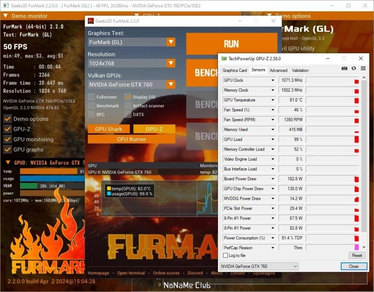 Screenshot #3 - FurMark 2.2.0.1
