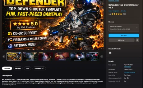 Defender: Co-Op Top-Down Shooter UE5.6+  v3.1.2