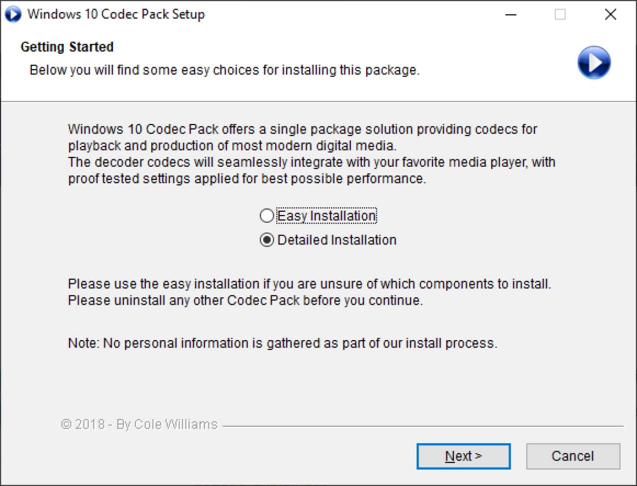 Screenshot #1 - Windows 10 Codec Pack