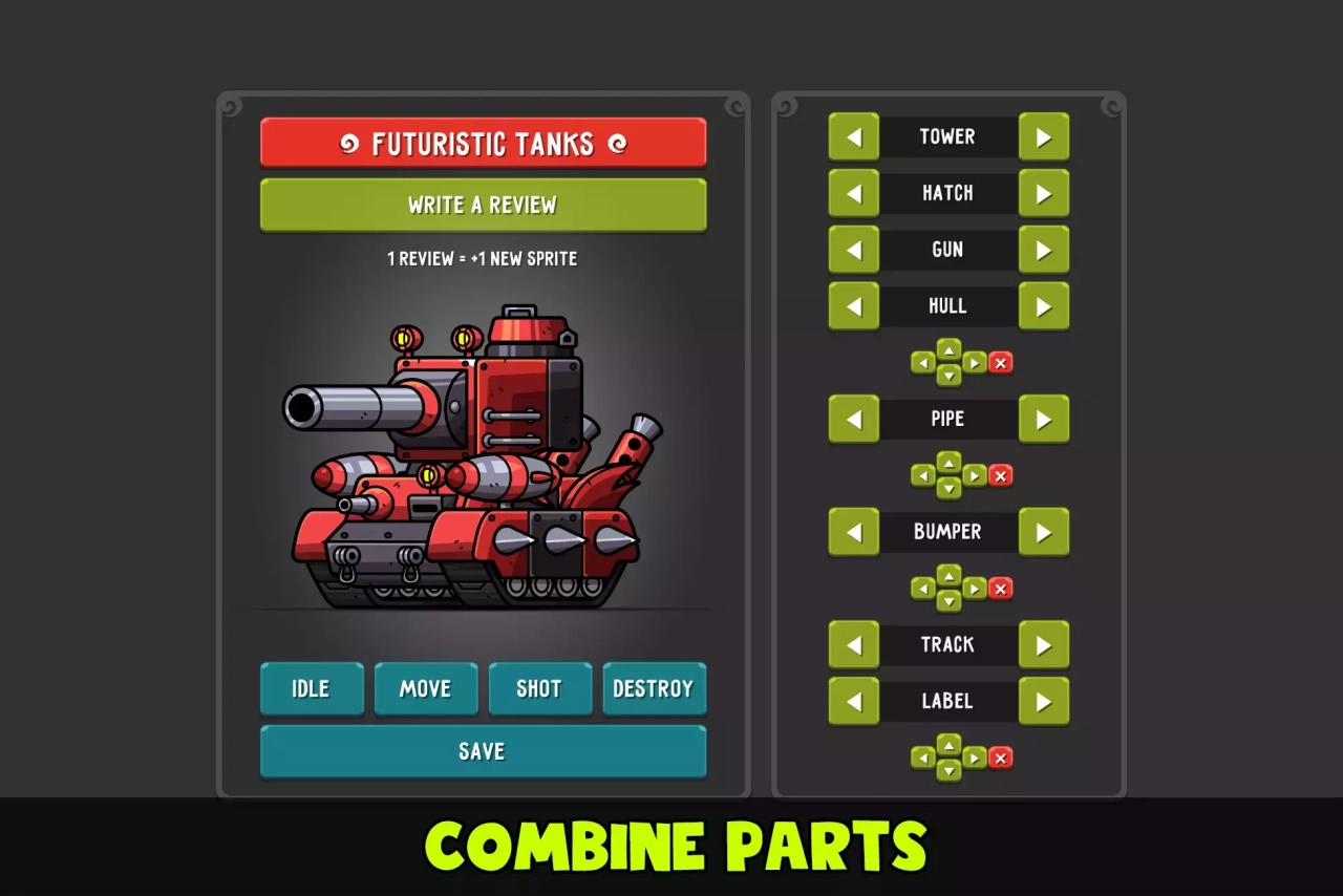Screenshot #4 - Futuristic Tanks Builder & Animation