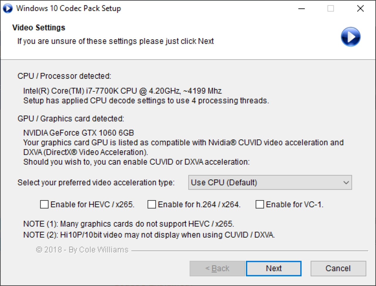 Screenshot #4 - Windows 10 Codec Pack