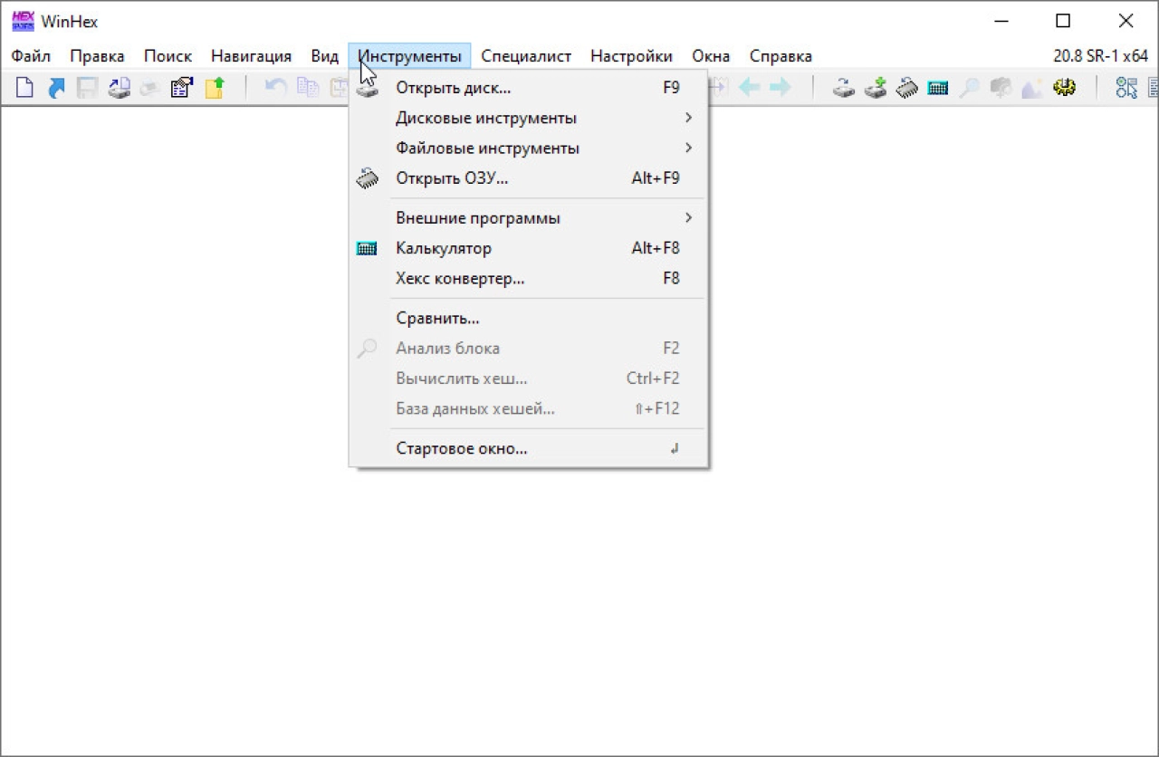 Screenshot #2 - WinHex редактор 20.8 SR-1 + ключ (русская версия)