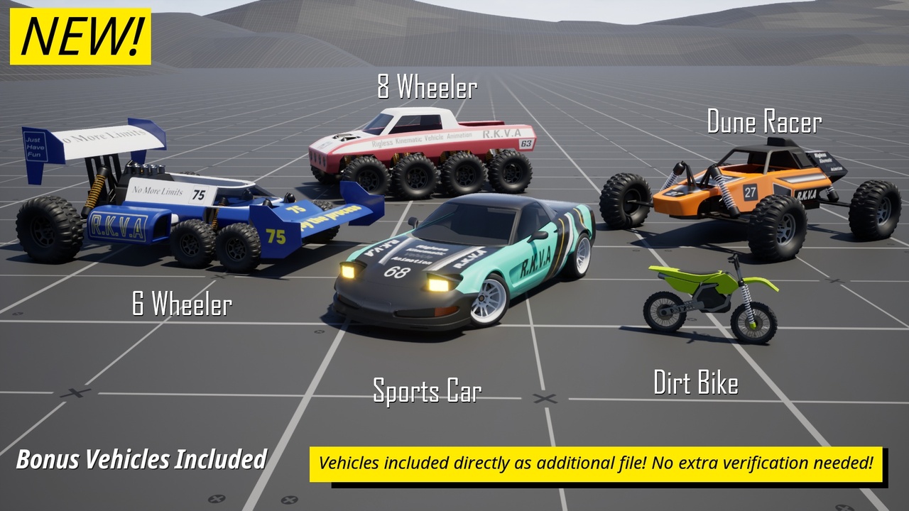Screenshot #3 - RKVA Rigless Kinematic Vehicle Animation UE5.6  v1.0.5b