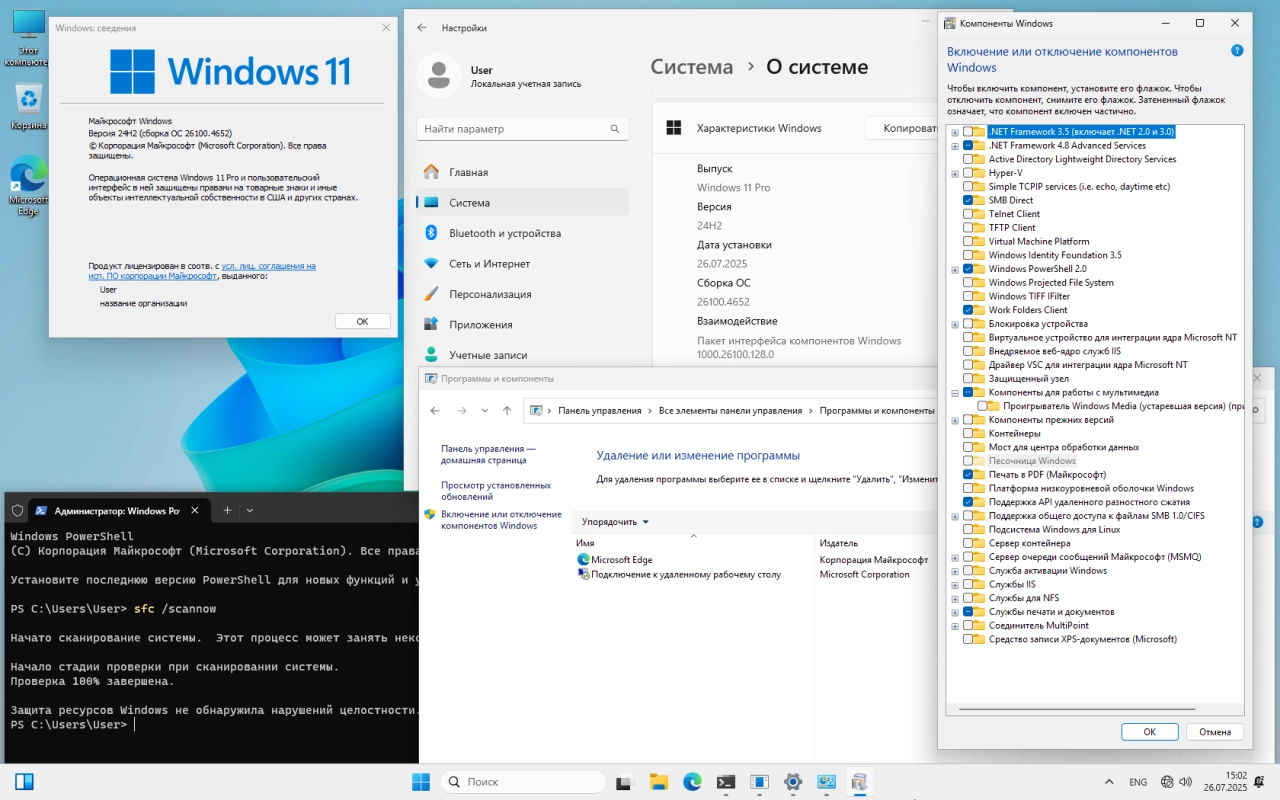 Screenshot #5 - Windows 11 Pro 24H2 Build 26100.4652 by Igors_VL версия с защитником