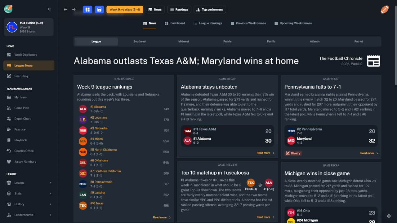 Screenshot #6 - Football Coach: College Dynasty