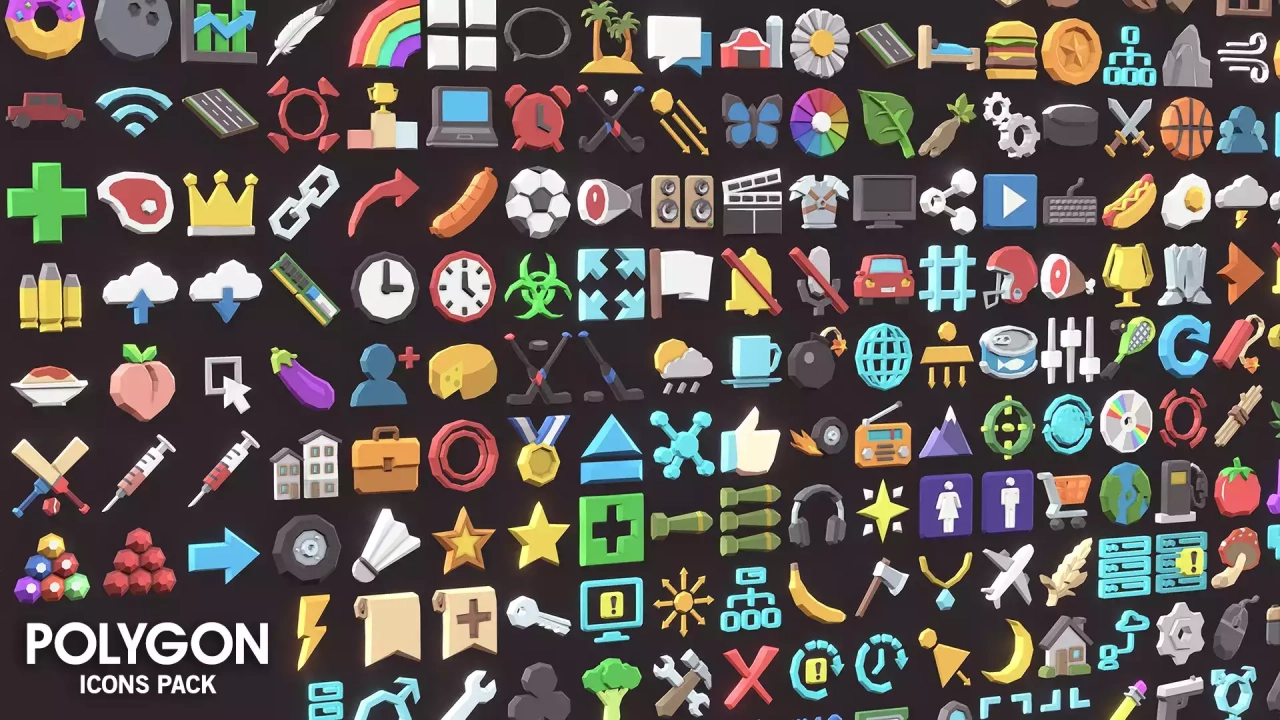 Screenshot #1 - POLYGON Icons Pack - Low Poly 3D Art by Synty