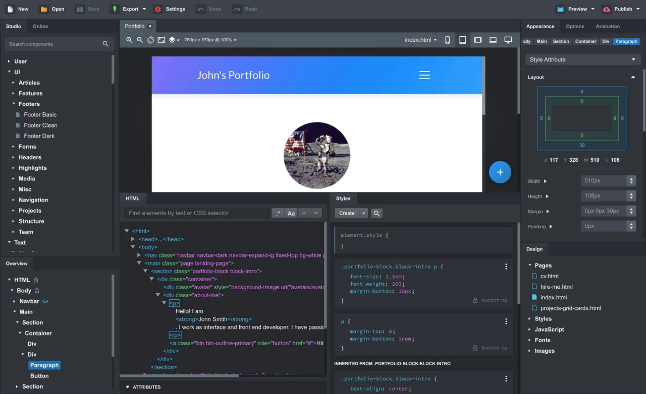 Screenshot #2 - Bootstrap Studio 6.7.2 + ключ (crack)