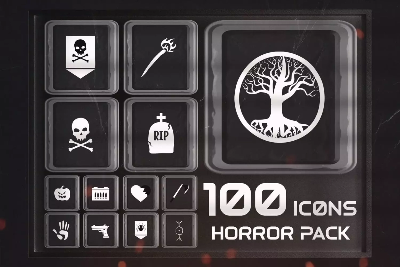 Screenshot #1 - 100 Horror Icons Pack