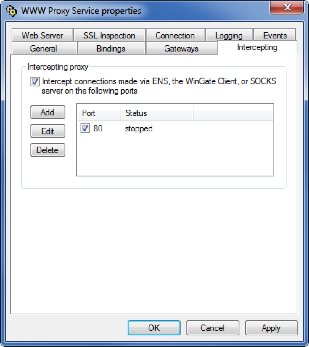 Screenshot #4 - Прокси сервер WinGate v9.0.8 для Windows