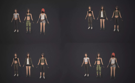 LOW POLY CHARACTERS CUSTOMIZABLE/MODULAR ( MALE AND FEMALE )