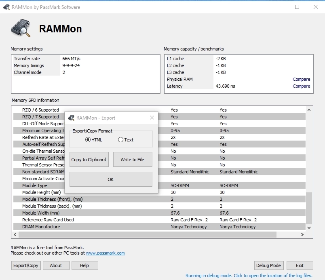 Screenshot #1 - PassMark RAMMon 3.1 Build 1000