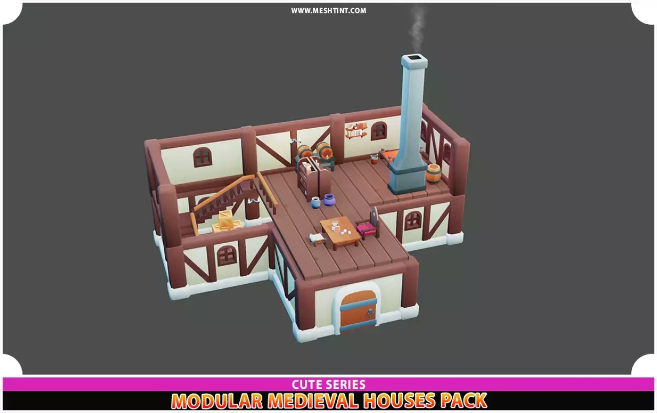 Screenshot #4 - Modular Medieval Houses and Props Pack Cute Series