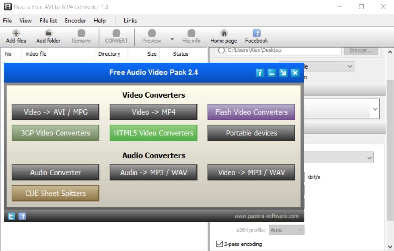 Screenshot #1 - Pazera Free Audio Video Pack