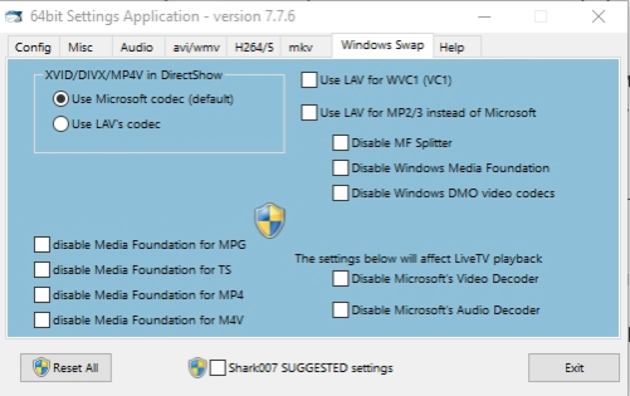 Screenshot #4 - Кодек STANDARD Codecs v12.9.0