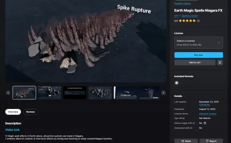Earth Magic Spells Niagara FX UE4.27+