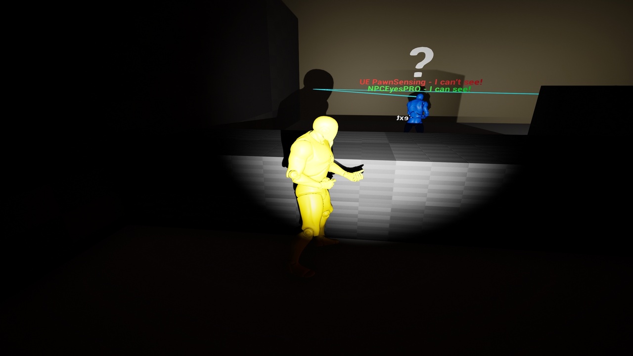 Screenshot #1 - NPC Eyes Sight System - PRO. NPCs can see shadows! UE5.5  v1.3.5