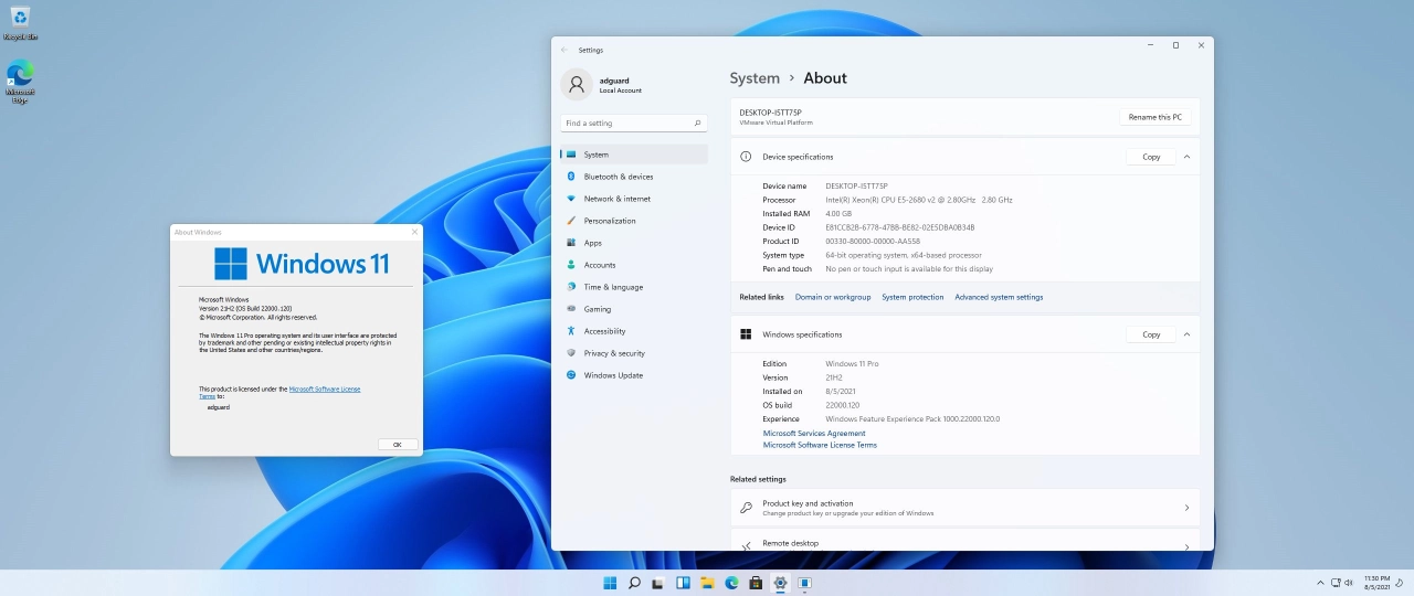 Screenshot #6 - Windows 11 DEV, Version 21H2 with Update AIO (x64) by adguard