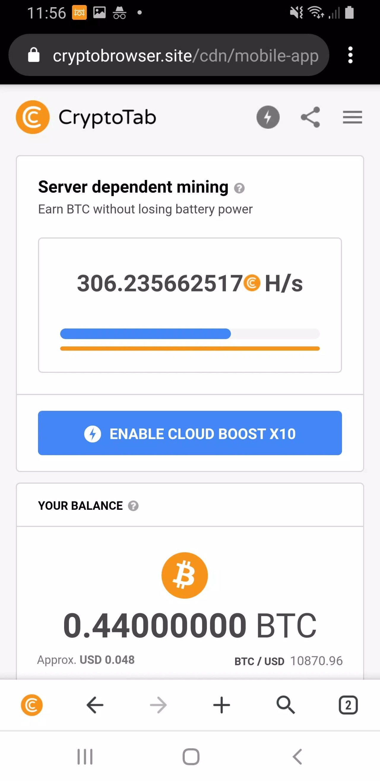 Screenshot #5 - CRYPTOTAB BROWSER – МАЙНИНГ-БРАУЗЕР 3.1.67