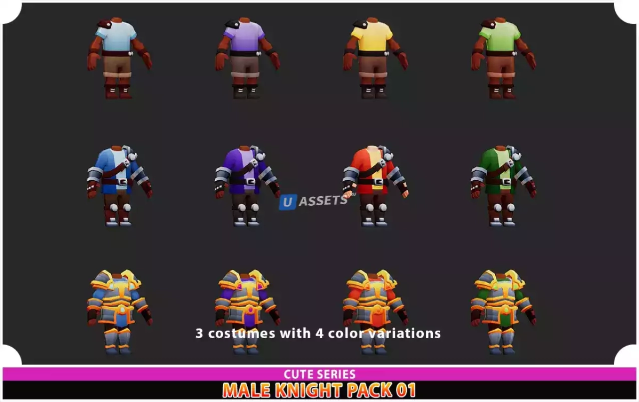 Screenshot #3 - Male Knight Modular Pack 01 Cute Series