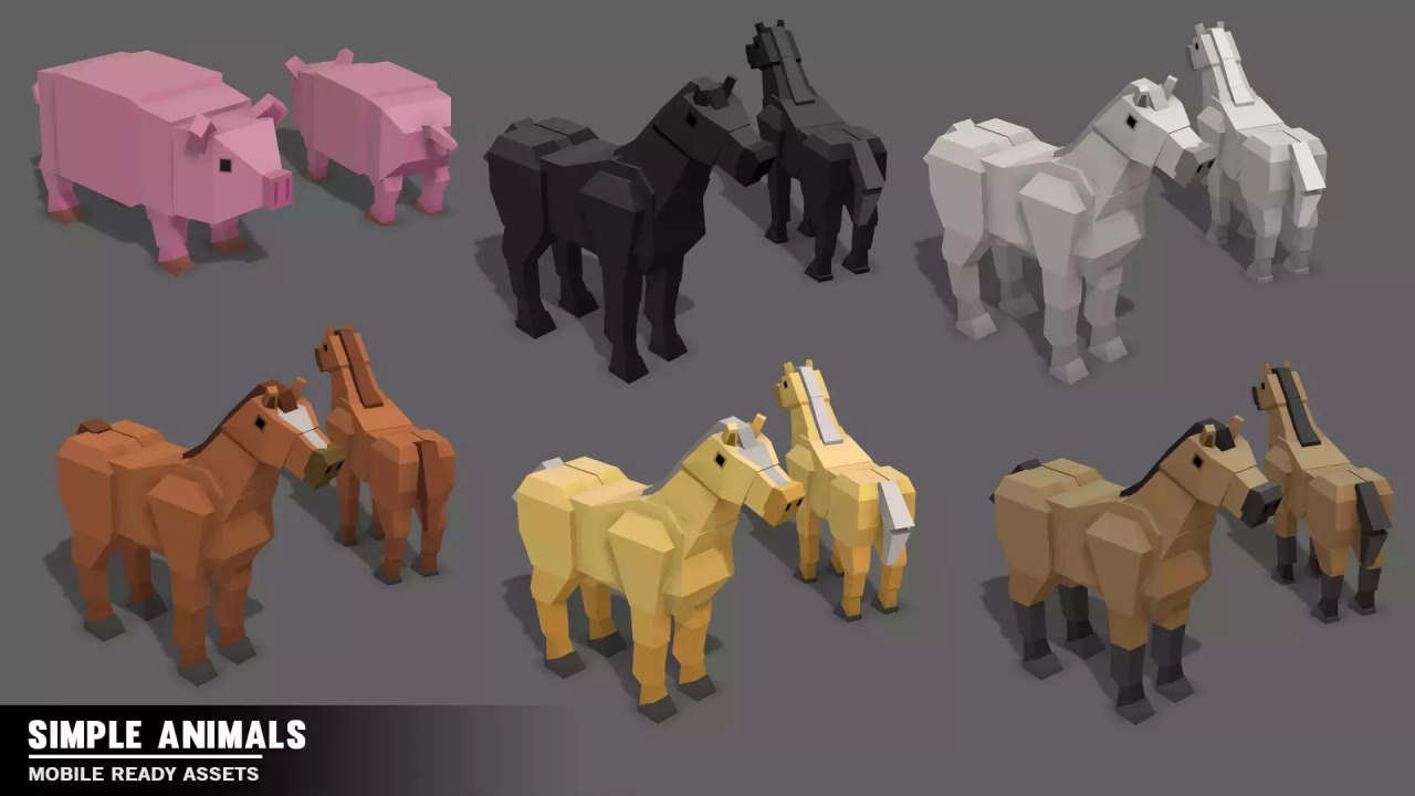 Screenshot #1 - Simple Farm Animals - Cartoon Assets