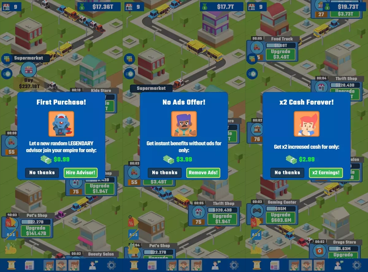 Screenshot #2 - Idle Business Manager Game (Tycoon Template)